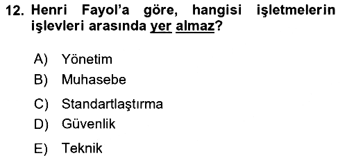 Ekonomi Sosyolojisi 2023-2024 Dönem Sonu Sınavı - 12. soru