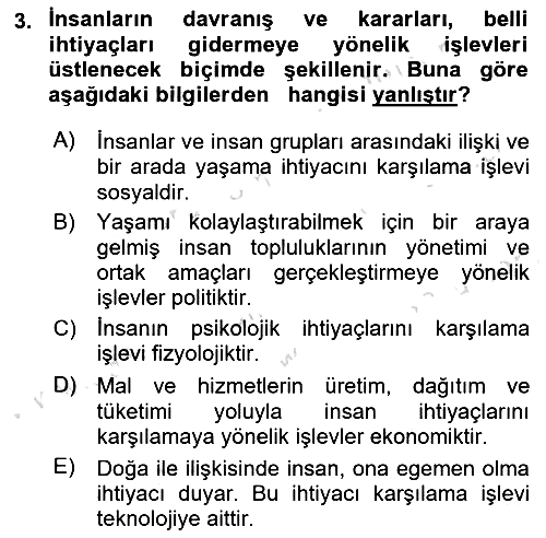 Ekonomi Sosyolojisi 2024-2025 Dönem Sonu Sınavı - 3. soru
