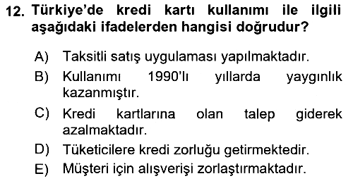 Ekonomi Sosyolojisi 2018-2019 Yaz Okulu Sınavı - 12. soru