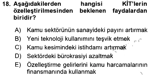 Endüstri Sosyolojisi 2016-2017 3 Ders Sınavı - 18. soru
