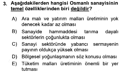 Endüstri Sosyolojisi 2017-2018 3 Ders Sınavı - 3. soru