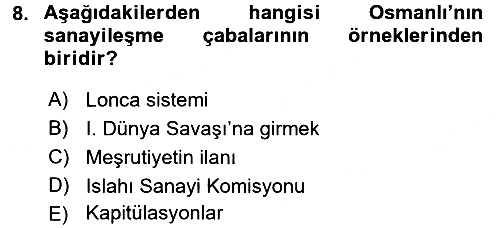 Endüstri Sosyolojisi 2017-2018 3 Ders Sınavı - 8. soru