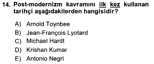 Endüstri Sosyolojisi 2018-2019 3 Ders Sınavı - 14. soru
