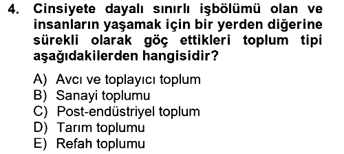 Endüstri Sosyolojisi 2012-2013 Ara Sınav - 4. soru