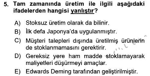 Endüstri Sosyolojisi 2016-2017 Ara Sınav - 5. soru