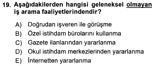 Endüstri Sosyolojisi 2023-2024 Ara Sınav - 19. soru