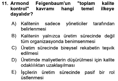 Endüstri Sosyolojisi 2024-2025 Ara Sınav - 11. soru