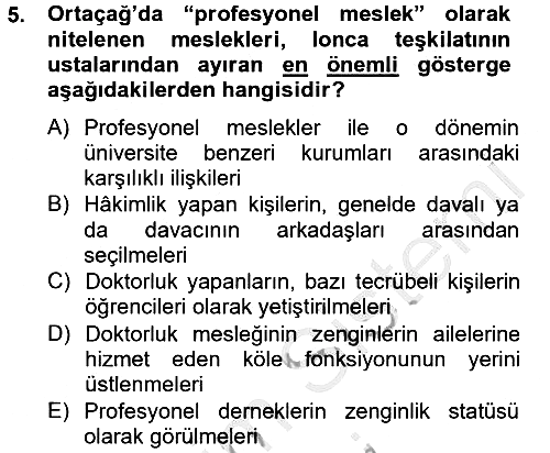 Endüstri Sosyolojisi 2012-2013 Dönem Sonu Sınavı - 5. soru