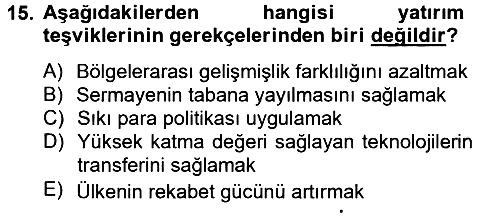 Endüstri Sosyolojisi 2012-2013 Dönem Sonu Sınavı - 15. soru