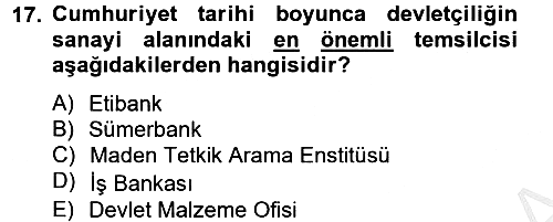 Endüstri Sosyolojisi 2012-2013 Dönem Sonu Sınavı - 17. soru