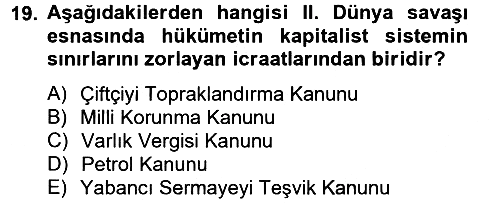 Endüstri Sosyolojisi 2012-2013 Dönem Sonu Sınavı - 19. soru