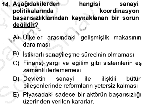Endüstri Sosyolojisi 2013-2014 Dönem Sonu Sınavı - 14. soru