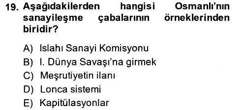 Endüstri Sosyolojisi 2013-2014 Dönem Sonu Sınavı - 19. soru