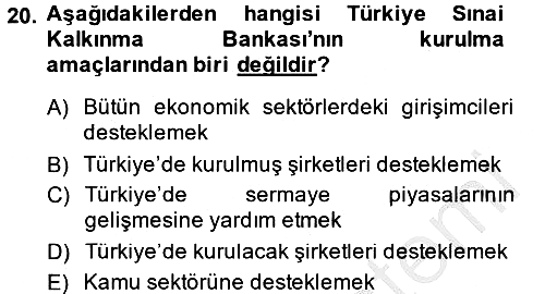 Endüstri Sosyolojisi 2013-2014 Dönem Sonu Sınavı - 20. soru