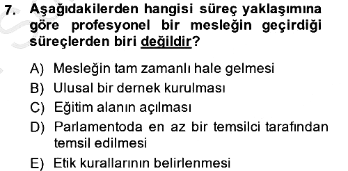 Endüstri Sosyolojisi 2014-2015 Dönem Sonu Sınavı - 7. soru