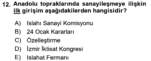 Endüstri Sosyolojisi 2015-2016 Dönem Sonu Sınavı - 12. soru