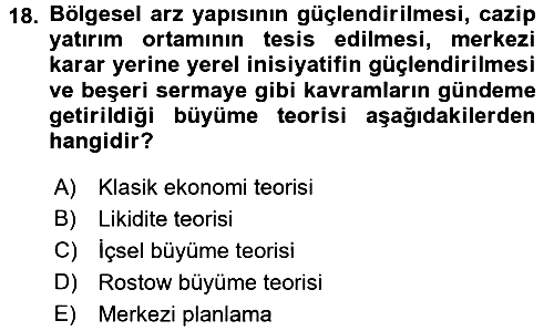 Endüstri Sosyolojisi 2015-2016 Dönem Sonu Sınavı - 18. soru