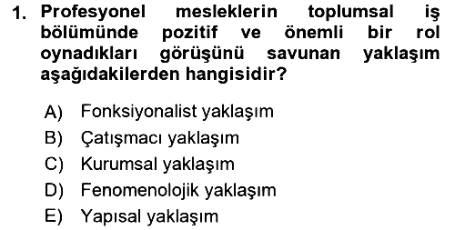 Endüstri Sosyolojisi 2017-2018 Dönem Sonu Sınavı - 1. soru