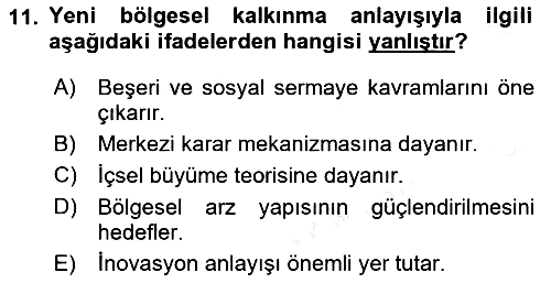 Endüstri Sosyolojisi 2018-2019 Dönem Sonu Sınavı - 11. soru