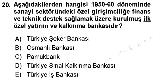 Endüstri Sosyolojisi 2021-2022 Dönem Sonu Sınavı - 20. soru