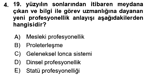Endüstri Sosyolojisi 2025-2026 Dönem Sonu Sınavı - 4. soru