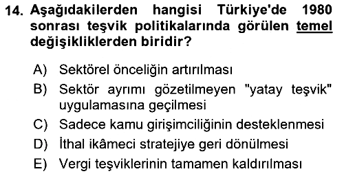 Endüstri Sosyolojisi 2025-2026 Dönem Sonu Sınavı - 14. soru