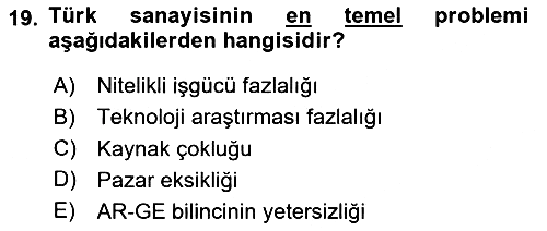 Endüstri Sosyolojisi 2025-2026 Dönem Sonu Sınavı - 19. soru