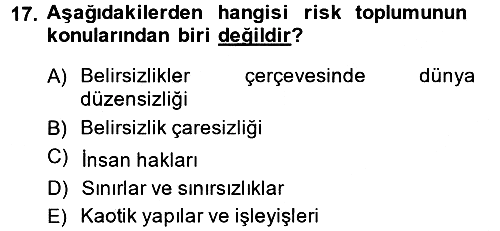 Endüstri Sosyolojisi 2014-2015 Tek Ders Sınavı - 17. soru