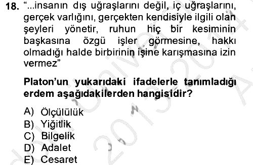 Etik 2013-2014 Ara Sınav - 18. soru