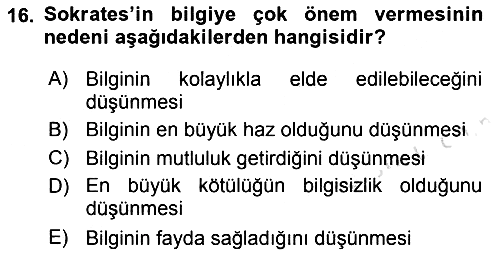 Etik 2019-2020 Ara Sınav - 16. soru