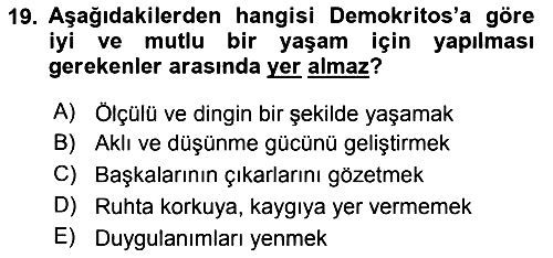 Etik 2019-2020 Ara Sınav - 19. soru