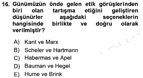 Etik 2022-2023 Dönem Sonu Sınavı - 16. soru
