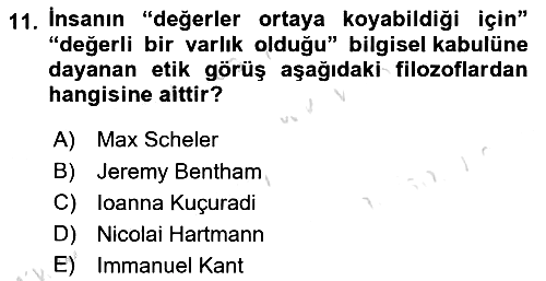 Etik 2023-2024 Dönem Sonu Sınavı - 11. soru
