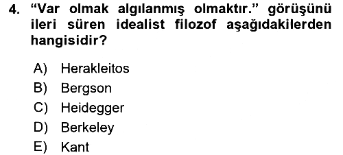 Felsefe 2016-2017 3 Ders Sınavı - 4. soru