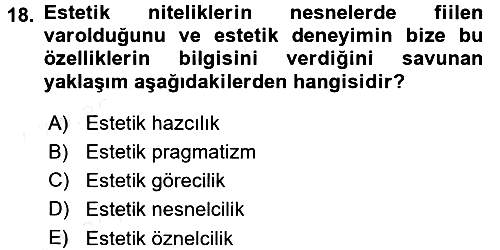 Felsefe 2017-2018 3 Ders Sınavı - 18. soru
