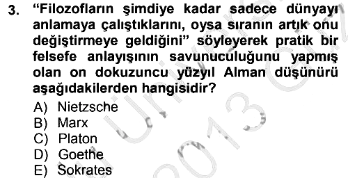 Felsefe 2012-2013 Ara Sınav - 3. soru