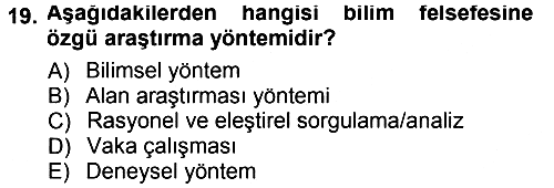 Felsefe 2014-2015 Ara Sınav - 19. soru