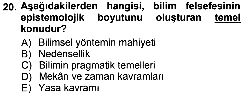 Felsefe 2014-2015 Ara Sınav - 20. soru