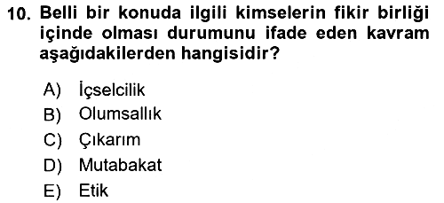 Felsefe 2021-2022 Ara Sınav - 10. soru