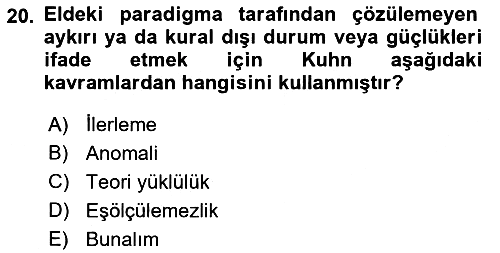 Felsefe 2023-2024 Ara Sınav - 20. soru