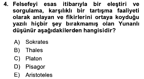 Felsefe 2024-2025 Ara Sınav - 4. soru