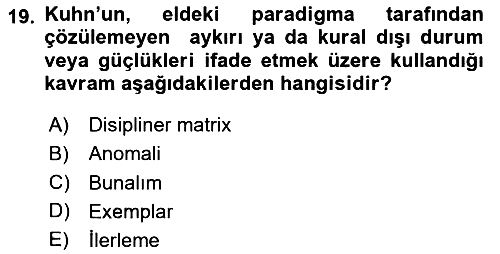 Felsefe 2024-2025 Ara Sınav - 19. soru