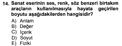 Felsefe 2012-2013 Dönem Sonu Sınavı - 14. soru