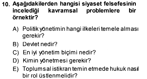 Felsefe 2013-2014 Dönem Sonu Sınavı - 10. soru