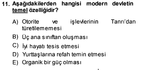 Felsefe 2013-2014 Dönem Sonu Sınavı - 11. soru
