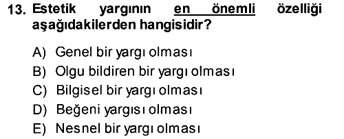 Felsefe 2013-2014 Dönem Sonu Sınavı - 13. soru
