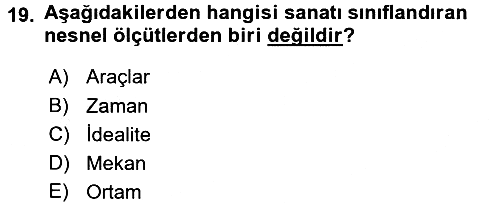 Felsefe 2015-2016 Dönem Sonu Sınavı - 19. soru