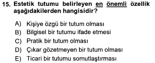 Felsefe 2016-2017 Dönem Sonu Sınavı - 15. soru