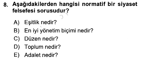 Felsefe 2019-2020 Dönem Sonu Sınavı - 8. soru