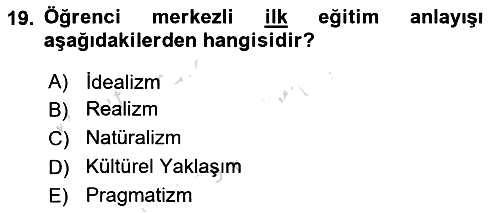 Felsefe 2023-2024 Dönem Sonu Sınavı - 19. soru